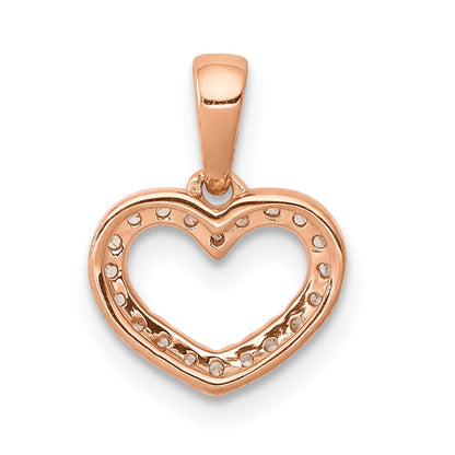 14 Karat Roségold Anhänger mit 0,03 ct. echtem Diamant in Herzform
