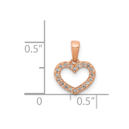 14 Karat Roségold Anhänger mit 0,03 ct. echtem Diamant in Herzform