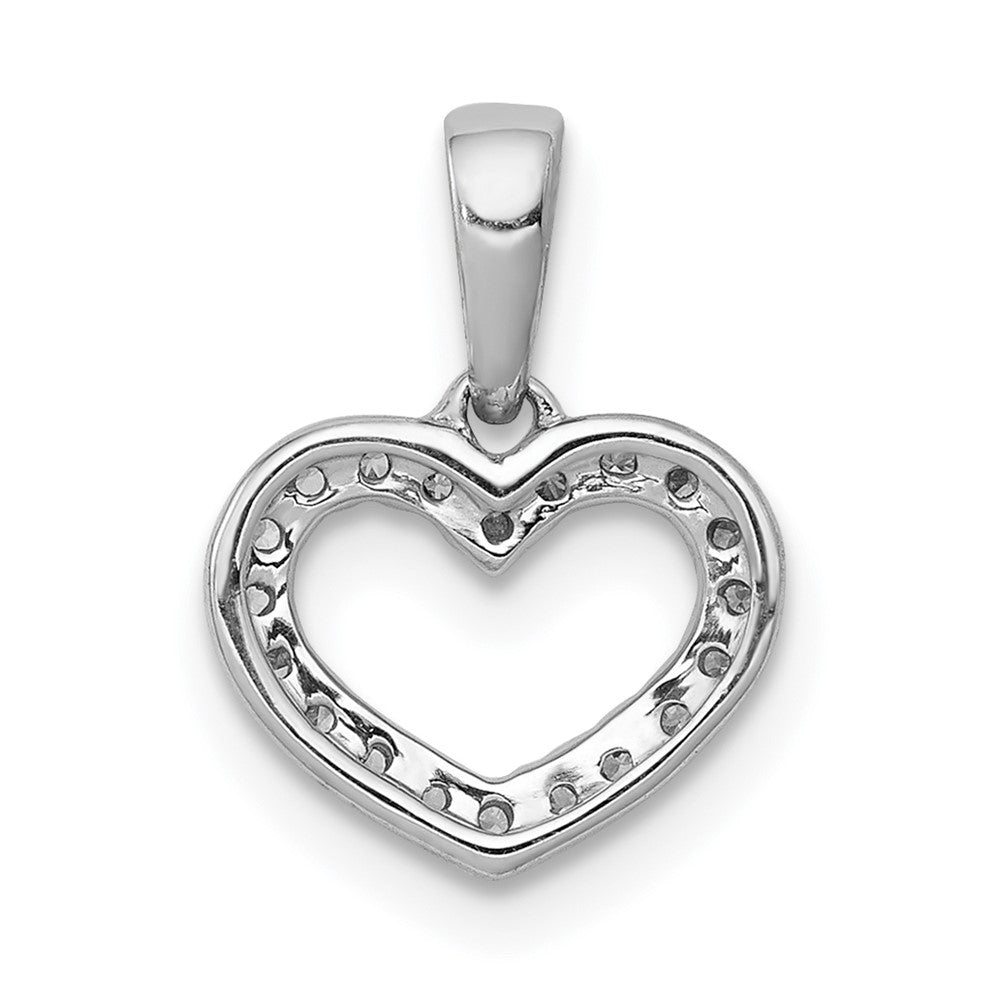 14K Weißgold Herz-Anhänger mit 0,03 ct. echtem Diamant