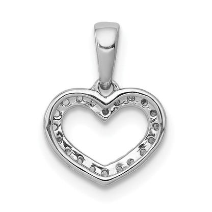 14K Weißgold Herz-Anhänger mit 0,03 ct. echtem Diamant