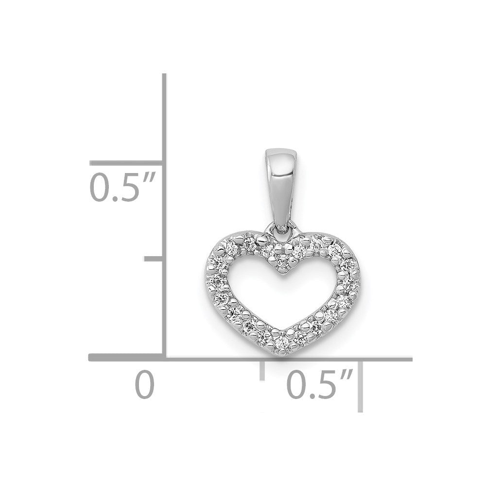14K Weißgold Herz-Anhänger mit 0,03 ct. echtem Diamant