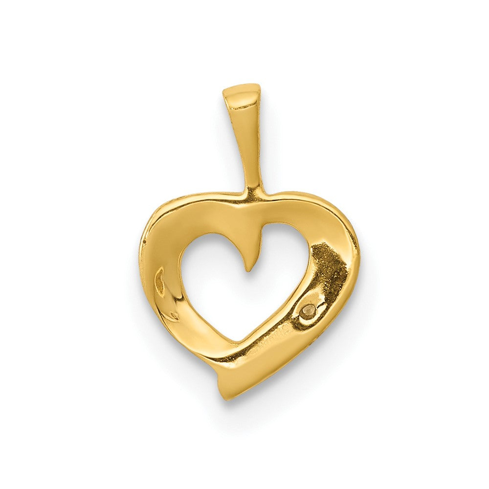 10K Gelbgold 10K.01ct. Diamant Herz Anhänger