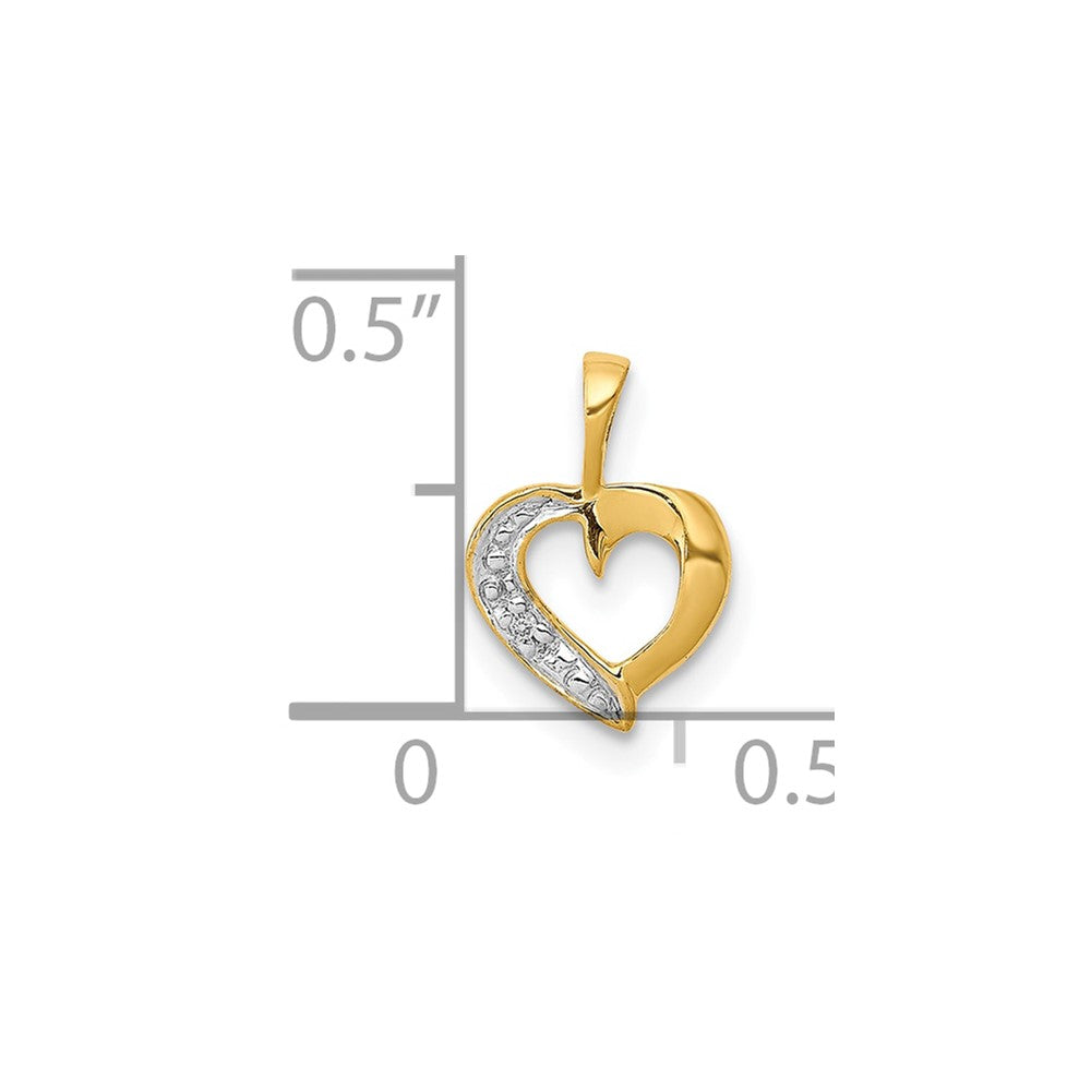 10K Gelbgold 10K.01ct. Diamant Herz Anhänger
