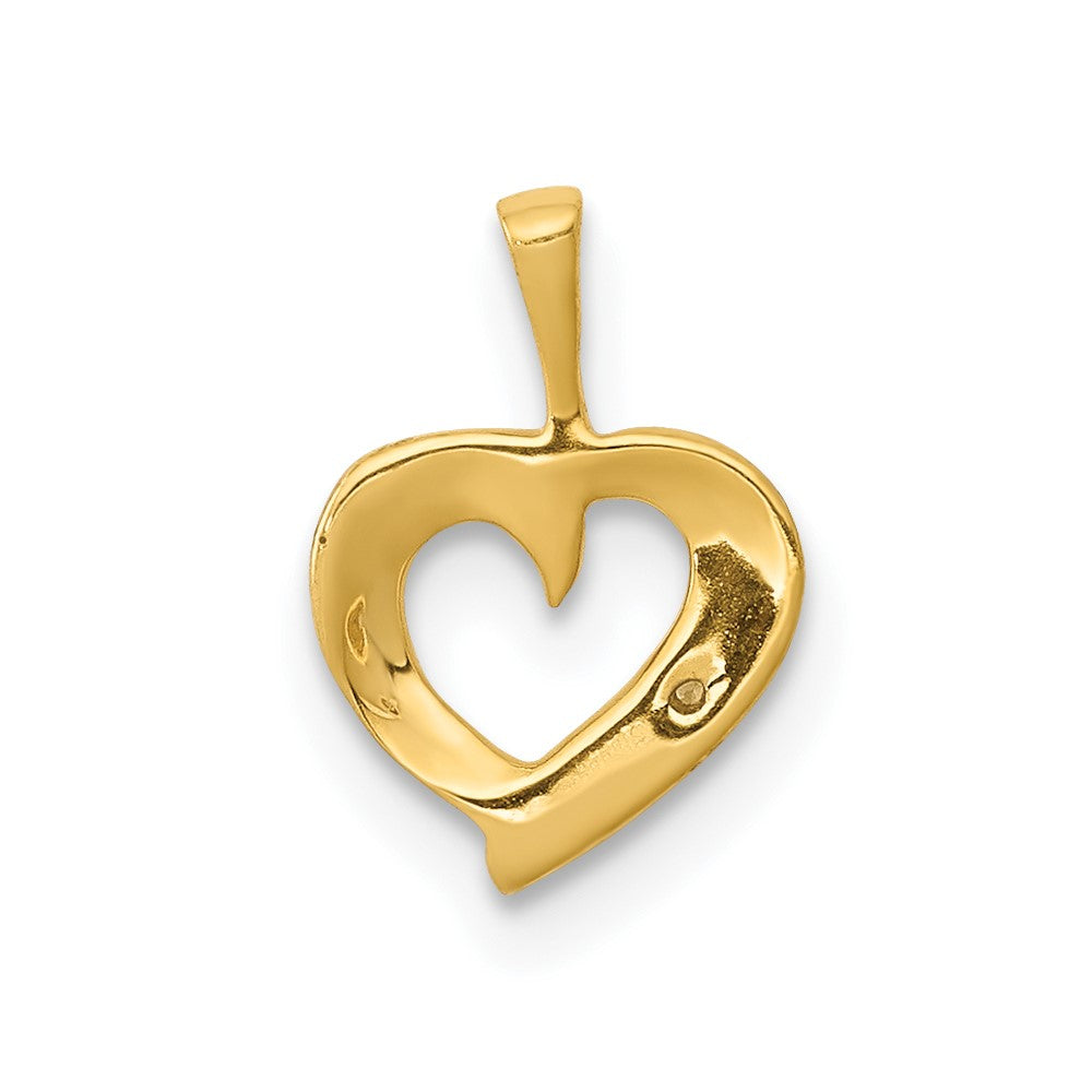 14K Gelbgold 0,01 ct. Echter Diamant Herz-Anhänger