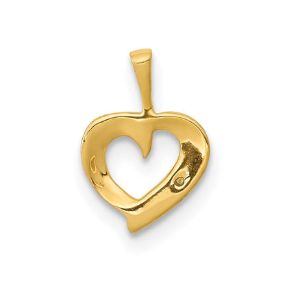 14K Gelbgold 0,01 ct. Echter Diamant Herz-Anhänger