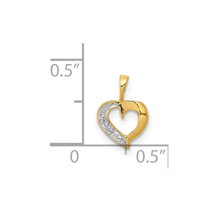 14K Gelbgold 0,01 ct. Echter Diamant Herz-Anhänger