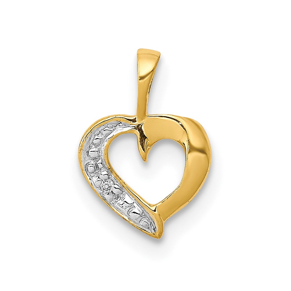 14K Gelbgold 0,01 ct. Echter Diamant Herz-Anhänger