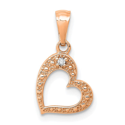 10K Roségold 10K.01ct. Diamant Herz Anhänger