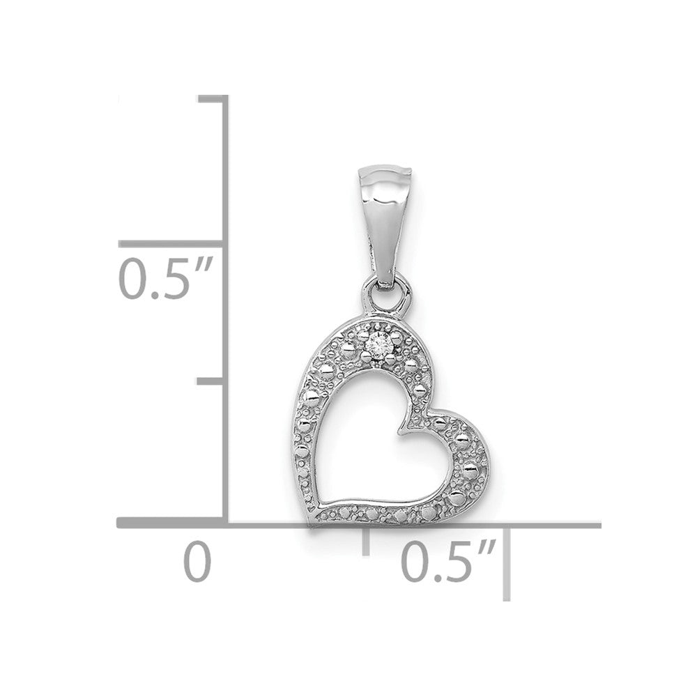 10K Weißgold 10K.01ct. Diamant Herz Anhänger