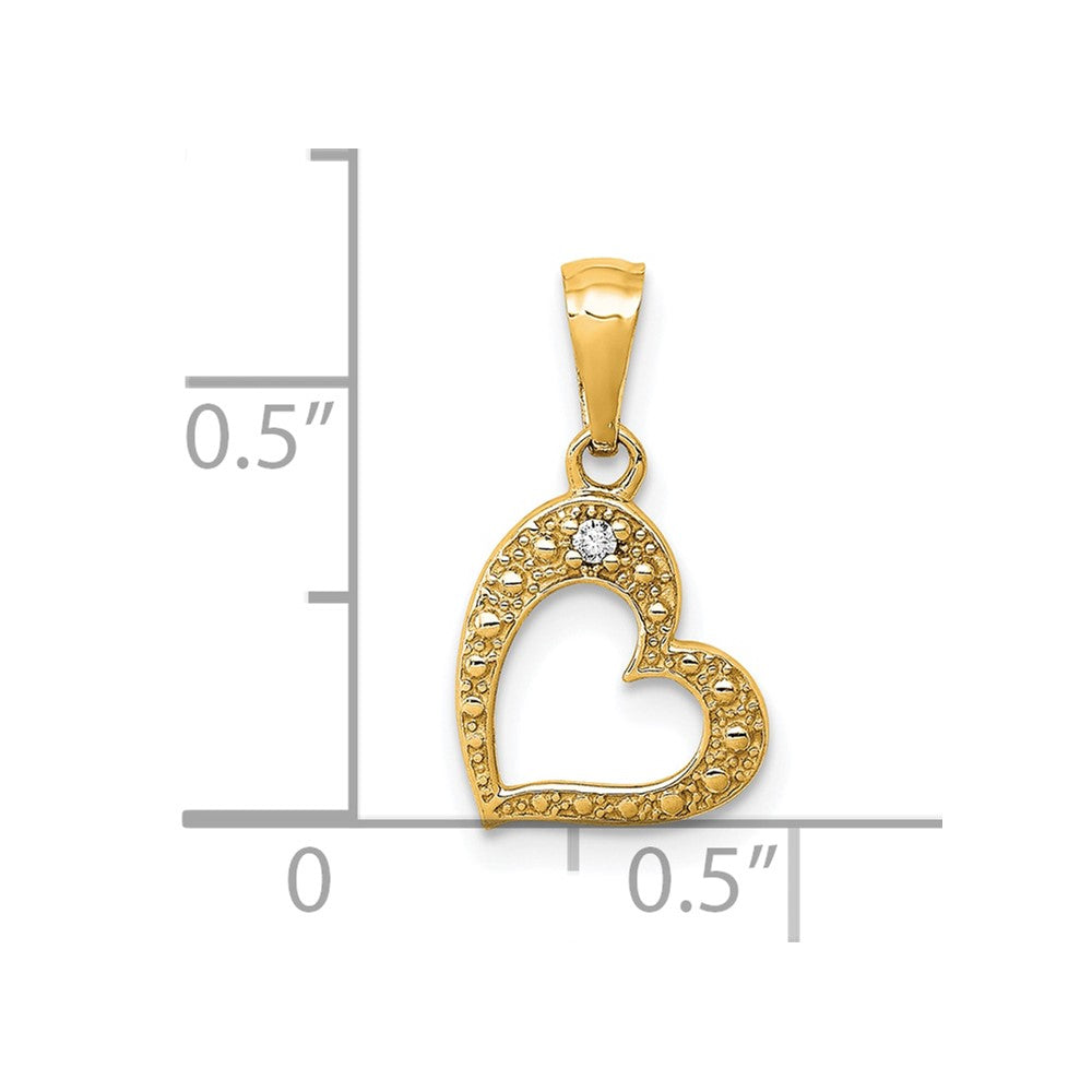 10K Gelbgold 10K.01ct. Diamant Herz Anhänger