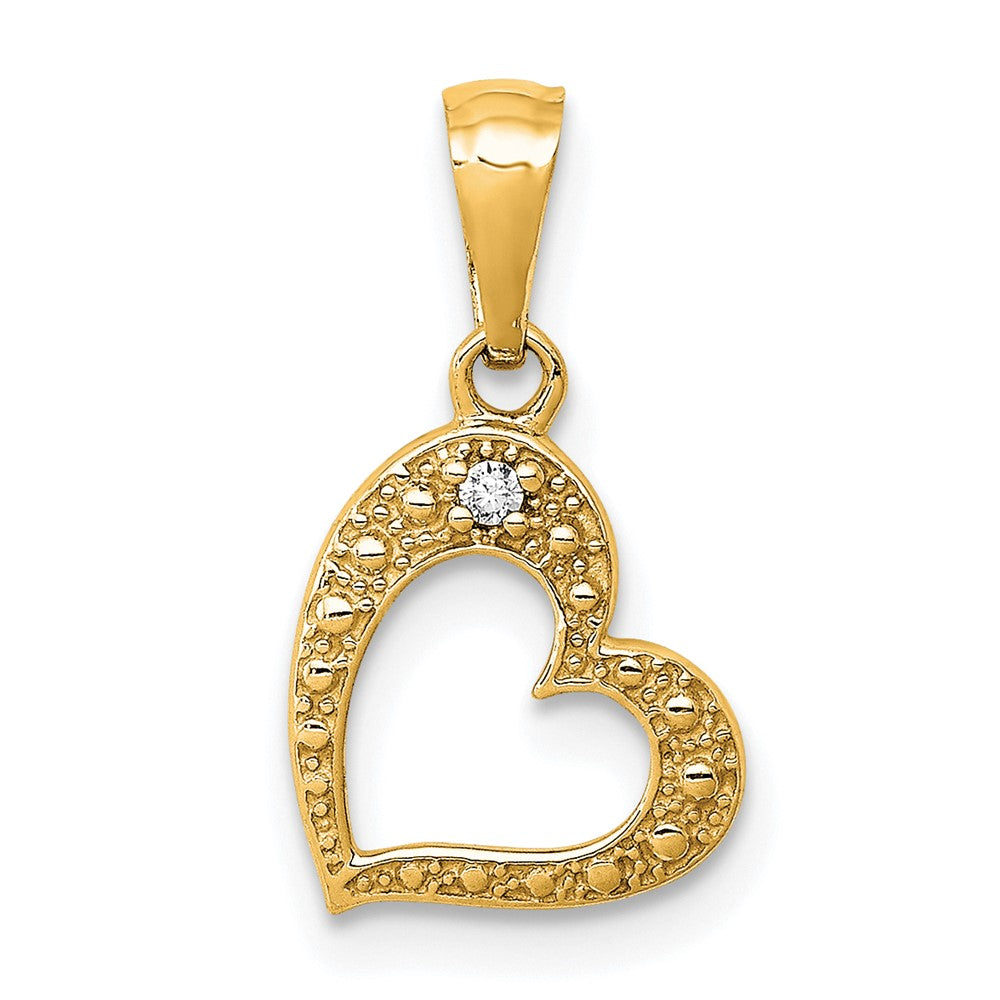 10K Gelbgold 10K.01ct. Diamant Herz Anhänger