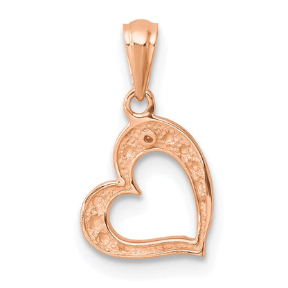 14K Roségold 14K Roségold.01ct. Diamant Herz Anhänger