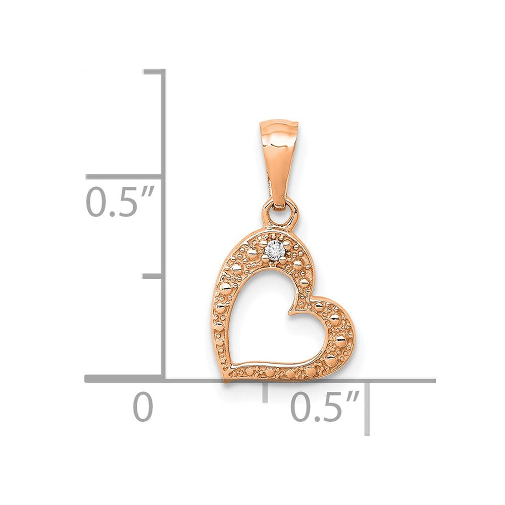 14K Roségold 14K Roségold.01ct. Diamant Herz Anhänger