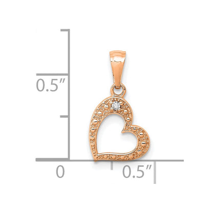 14K Roségold 14K Roségold.01ct. Diamant Herz Anhänger