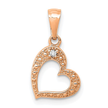 14K Roségold 14K Roségold.01ct. Diamant Herz Anhänger