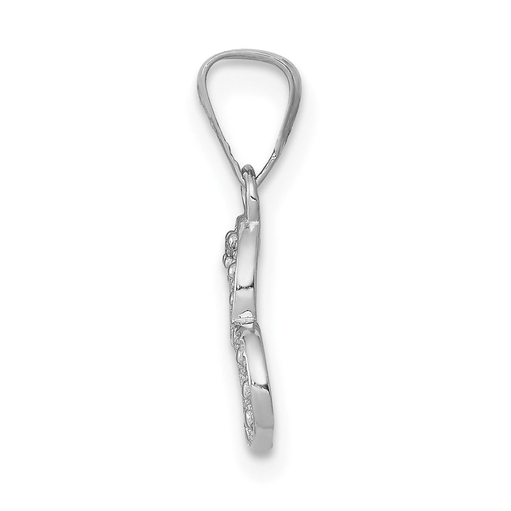 14K Weißgold Herzanhänger mit 0,01 ct. echtem Diamant