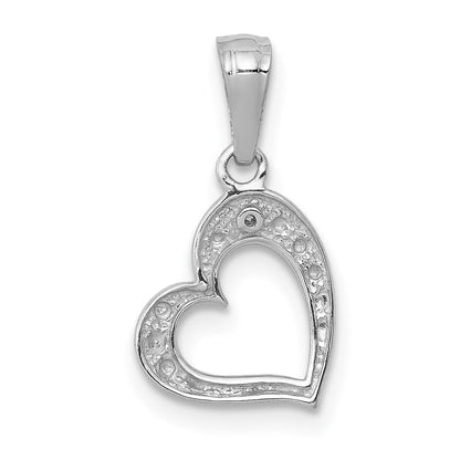 14K Weißgold Herzanhänger mit 0,01 ct. echtem Diamant