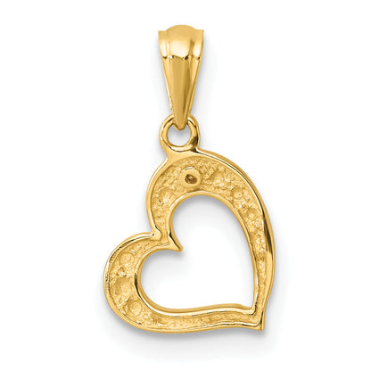14K Gelbgold 14K.01ct. Diamant Herz Anhänger