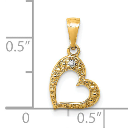 14K Gelbgold 14K.01ct. Diamant Herz Anhänger