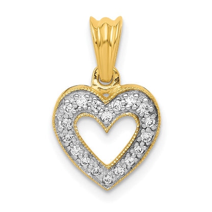 10K Gelbgold 10K Diamant Herz Anhänger