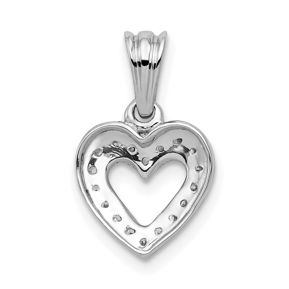 14K Weißgold Herz-Anhänger mit 0,1 ct. echten Diamanten