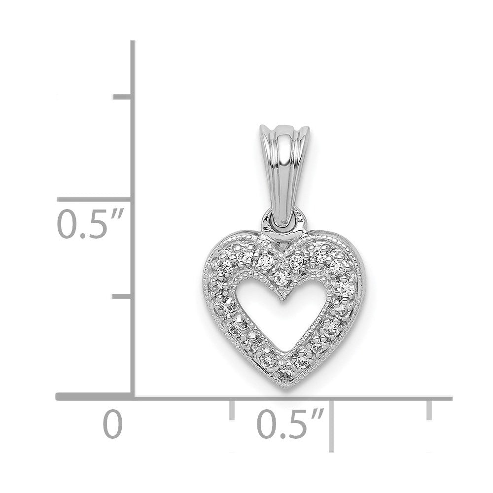 14K Weißgold Herz-Anhänger mit 0,1 ct. echten Diamanten
