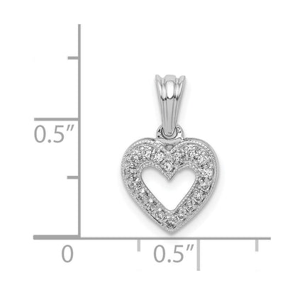 14K Weißgold Herz-Anhänger mit 0,1 ct. echten Diamanten