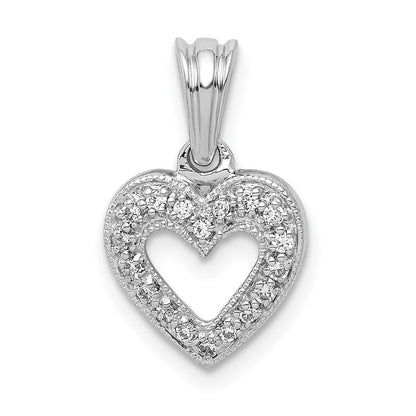 14K Weißgold Herz-Anhänger mit 0,1 ct. echten Diamanten
