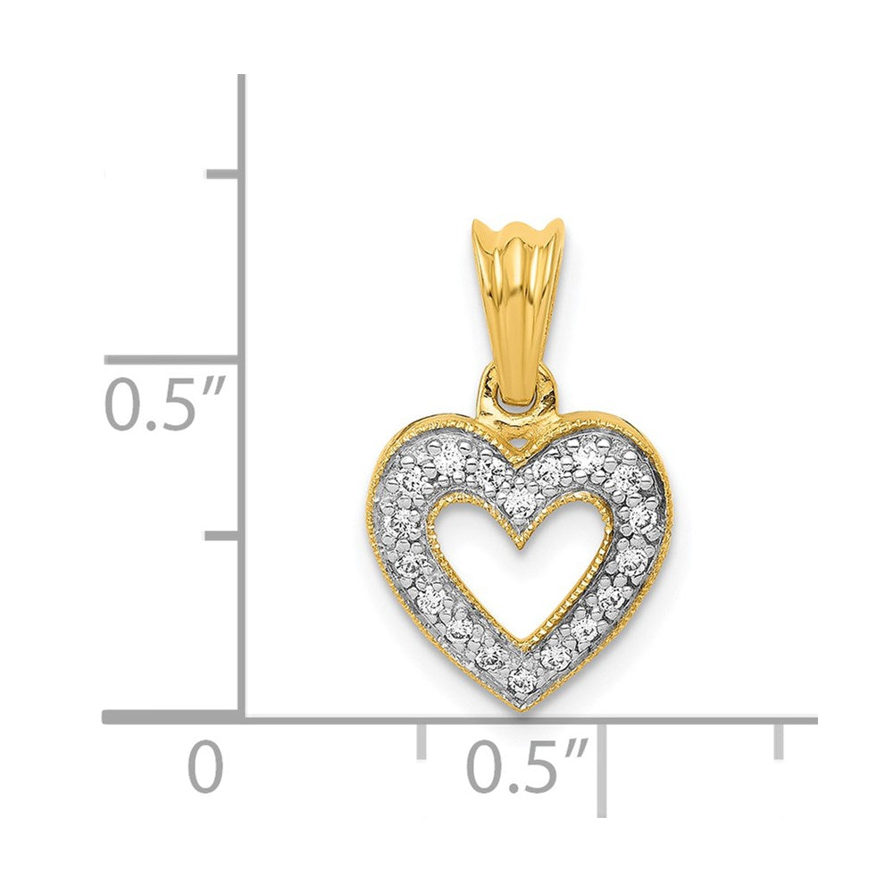 Herzanhänger mit echtem Diamant aus 14K Gelbgold
