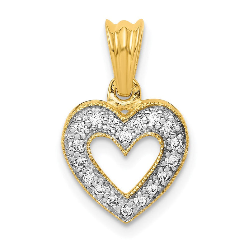 Herzanhänger mit echtem Diamant aus 14K Gelbgold