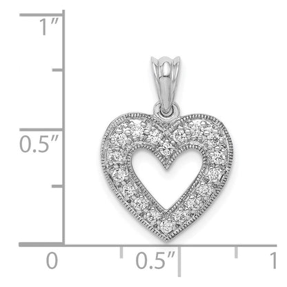 14 Karat Weißgold Herz-Anhänger mit 0,25 ct. echten Diamanten