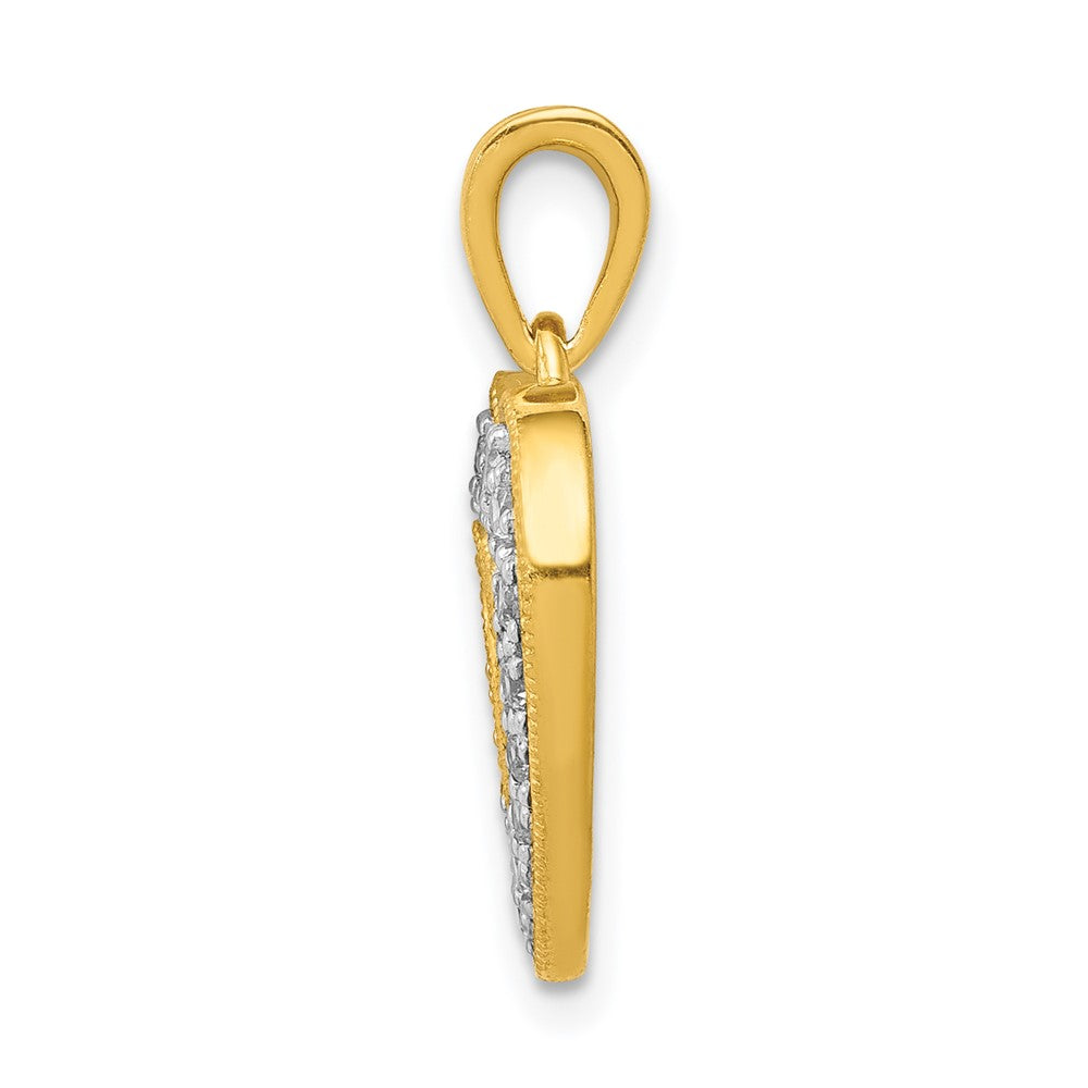 14K Gelbgold Herzanhänger mit 0,25 ct. echtem Diamant