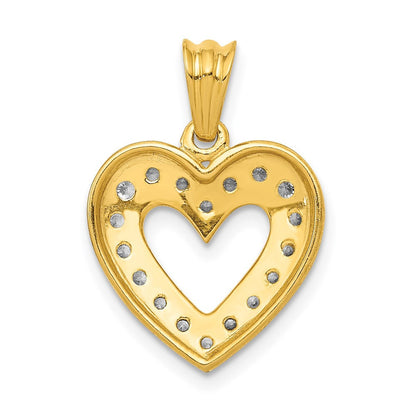 14K Gelbgold Herz-Anhänger mit 0,25 ct. laborgezüchtetem Diamanten VS/SI+ G+