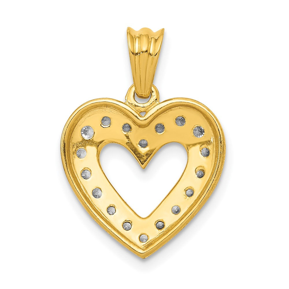 14K Gelbgold Herzanhänger mit 0,25 ct. echtem Diamant