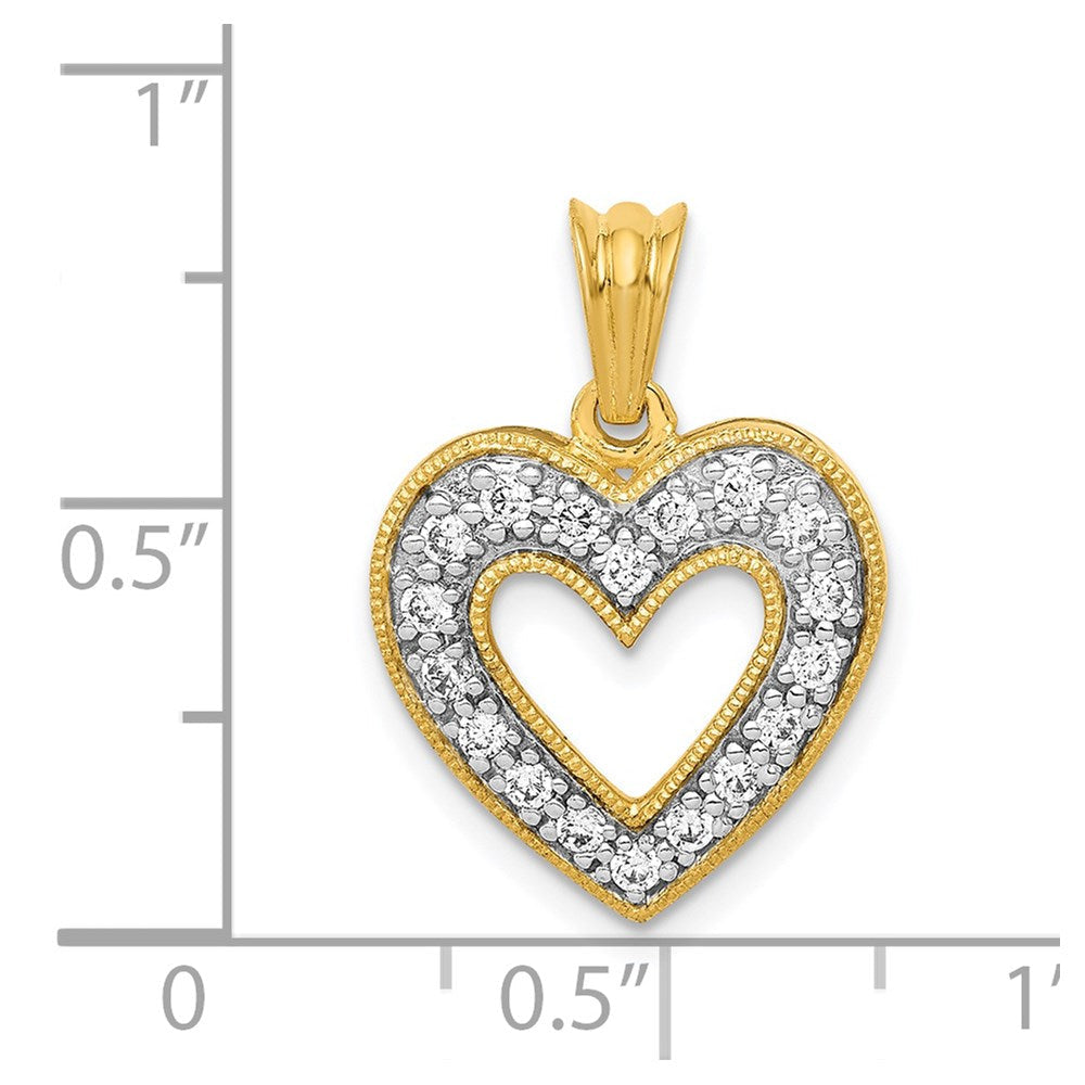 14K Gelbgold Herzanhänger mit 0,25 ct. echtem Diamant