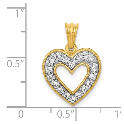 14K Gelbgold Herzanhänger mit 0,25 ct. echtem Diamant