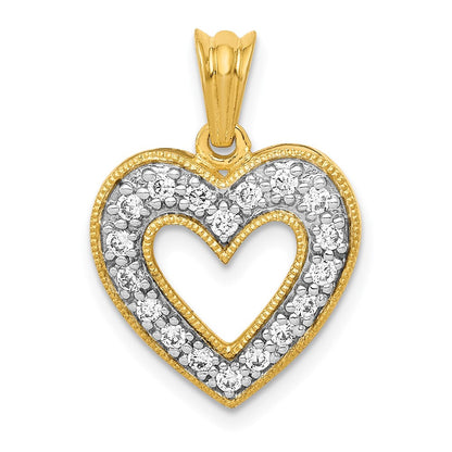 14K Gelbgold Herz-Anhänger mit 0,25 ct. laborgezüchtetem Diamanten VS/SI+ G+