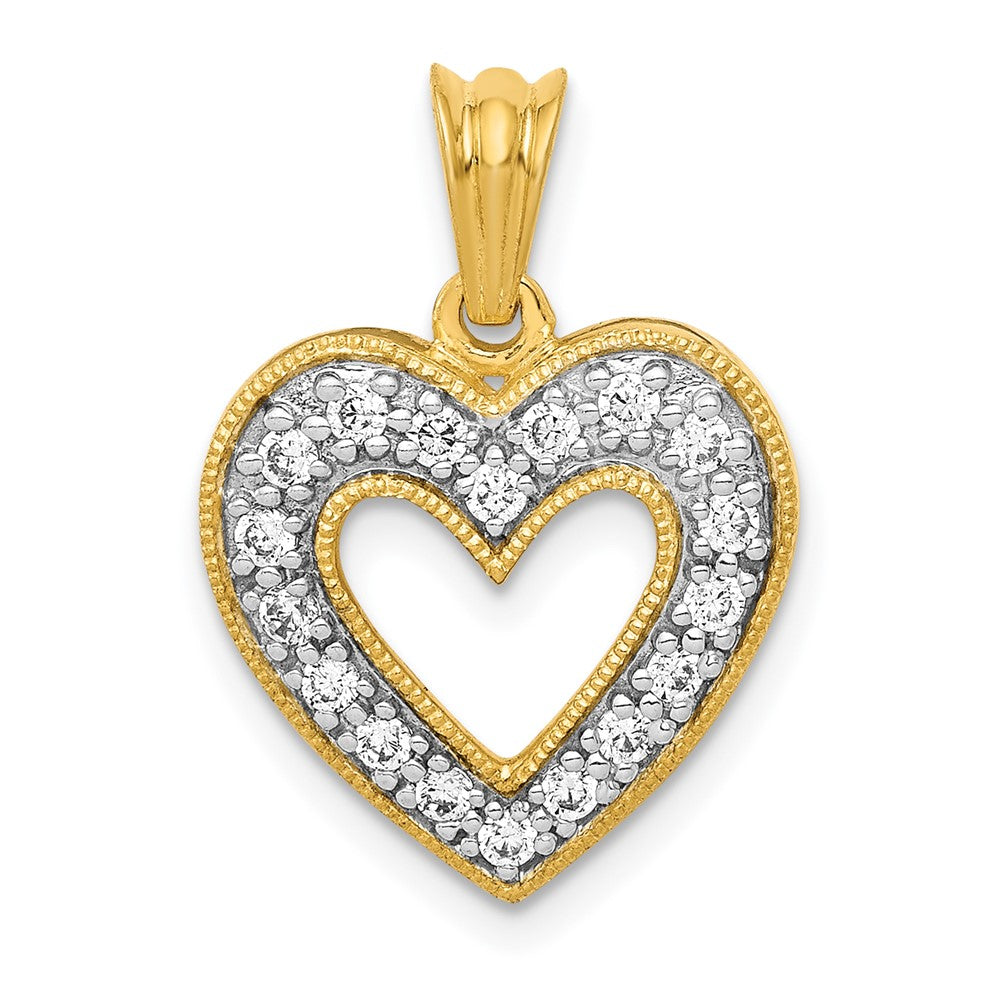 14K Gelbgold Herzanhänger mit 0,25 ct. echtem Diamant