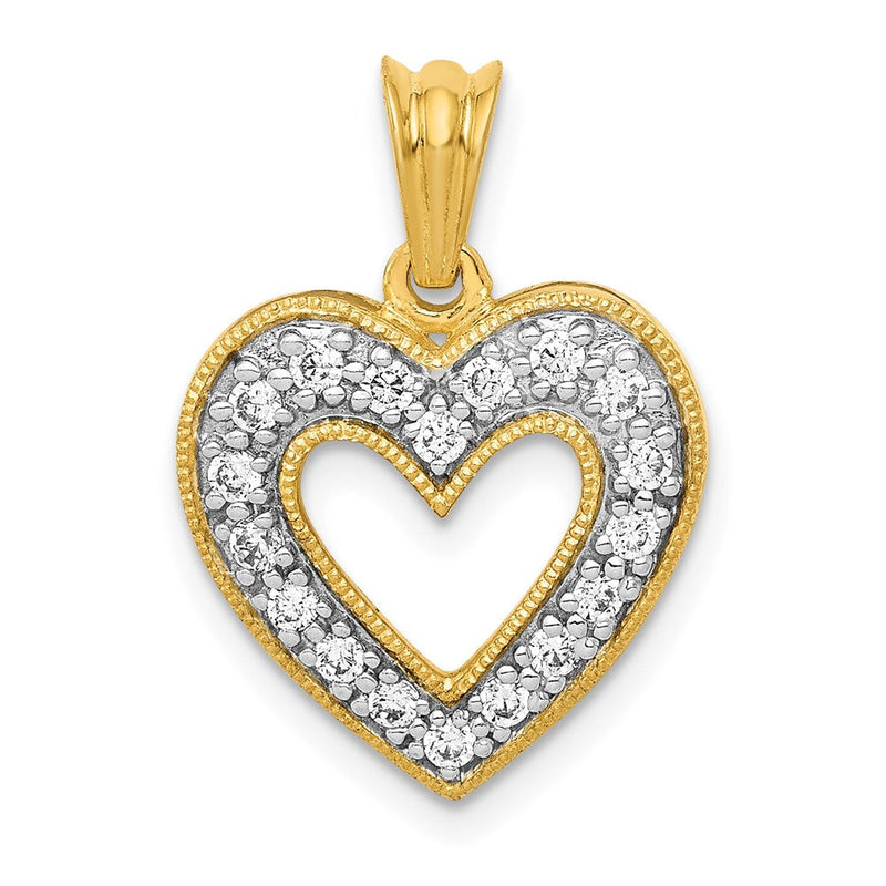 14K Gelbgold Herzanhänger mit 0,25 ct. echtem Diamant