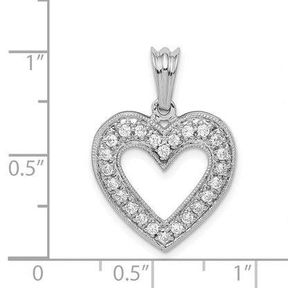 14 K Weißgold Herzanhänger mit 0,33 ct. echten Diamanten