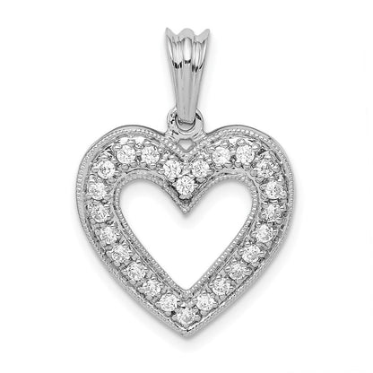 14 K Weißgold Herzanhänger mit 0,33 ct. echten Diamanten