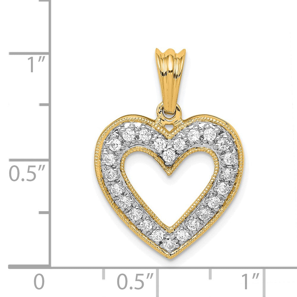 Herzanhänger aus 14K Gelbgold mit 0,33 ct. echtem Diamant