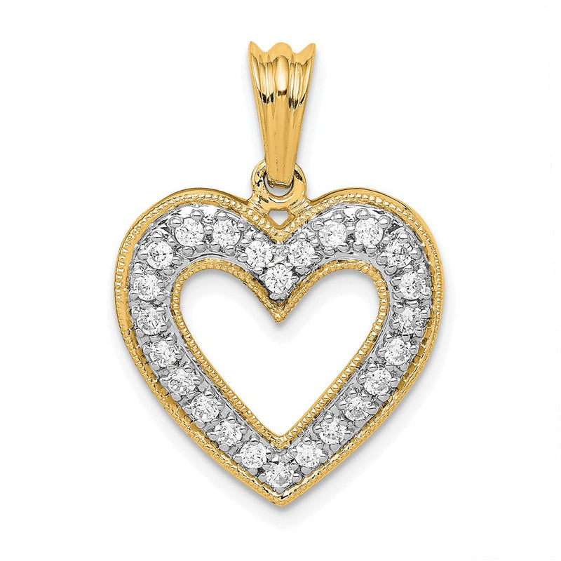 14K Gelbgold Herz-Anhänger mit 0,33 ct. Laborgezüchtetem Diamant VS/SI+ G+