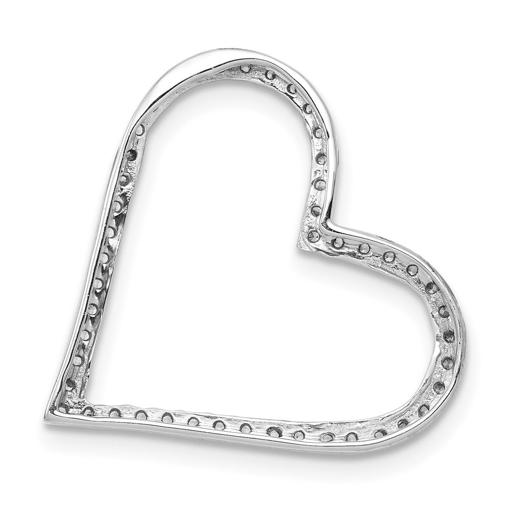 14K Weißgold 1/6ct. Echt Diamant Herz Kette Anhänger