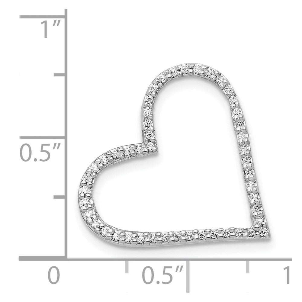 14K Weißgold 1/6ct. Echt Diamant Herz Kette Anhänger