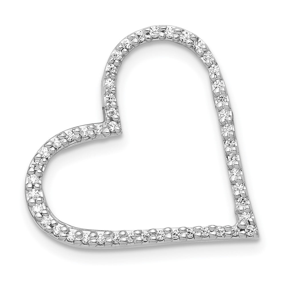 14K Weißgold 1/6ct. Echt Diamant Herz Kette Anhänger