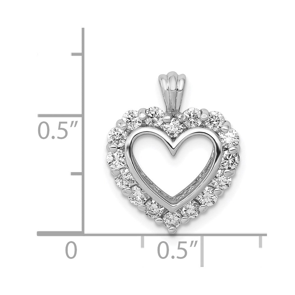 14K Weißgold Aa Echt Diamant Herz