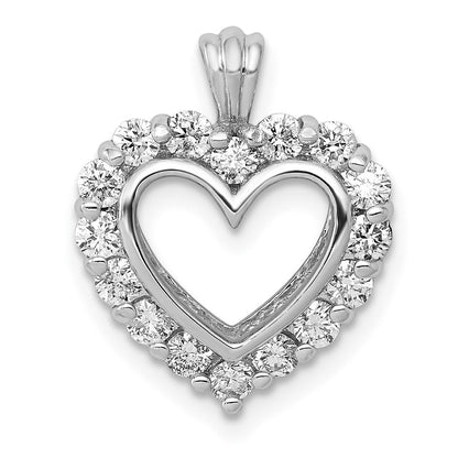 14K Weißgold Aa Echt Diamant Herz