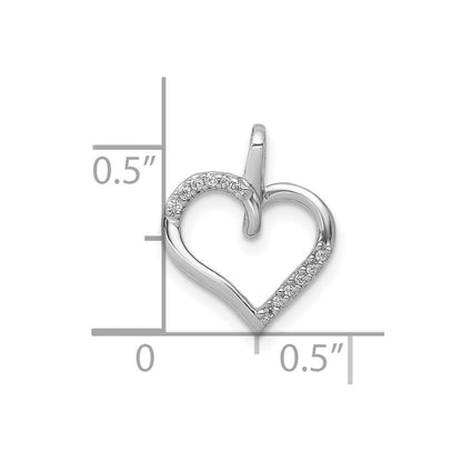 10K Weißgold 10K 1/20ct. Diamant Herz Anhänger