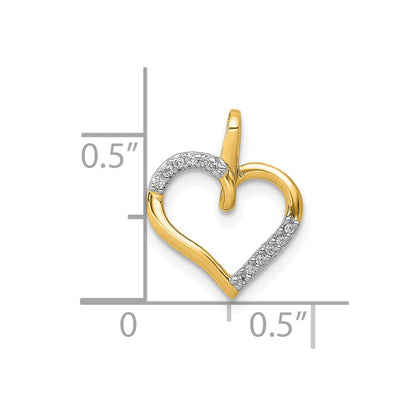 10K Gelbgold 10K Diamant Herz Anhänger